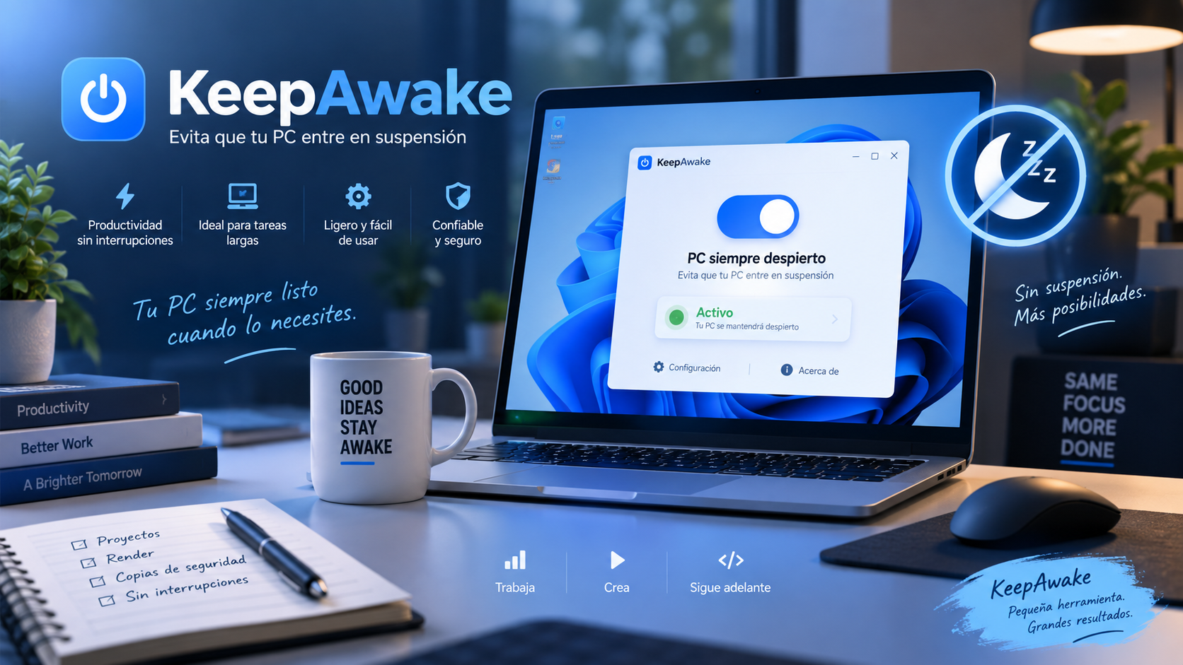 KeepAwake (Antisuspensión) para mantener Windows despierto